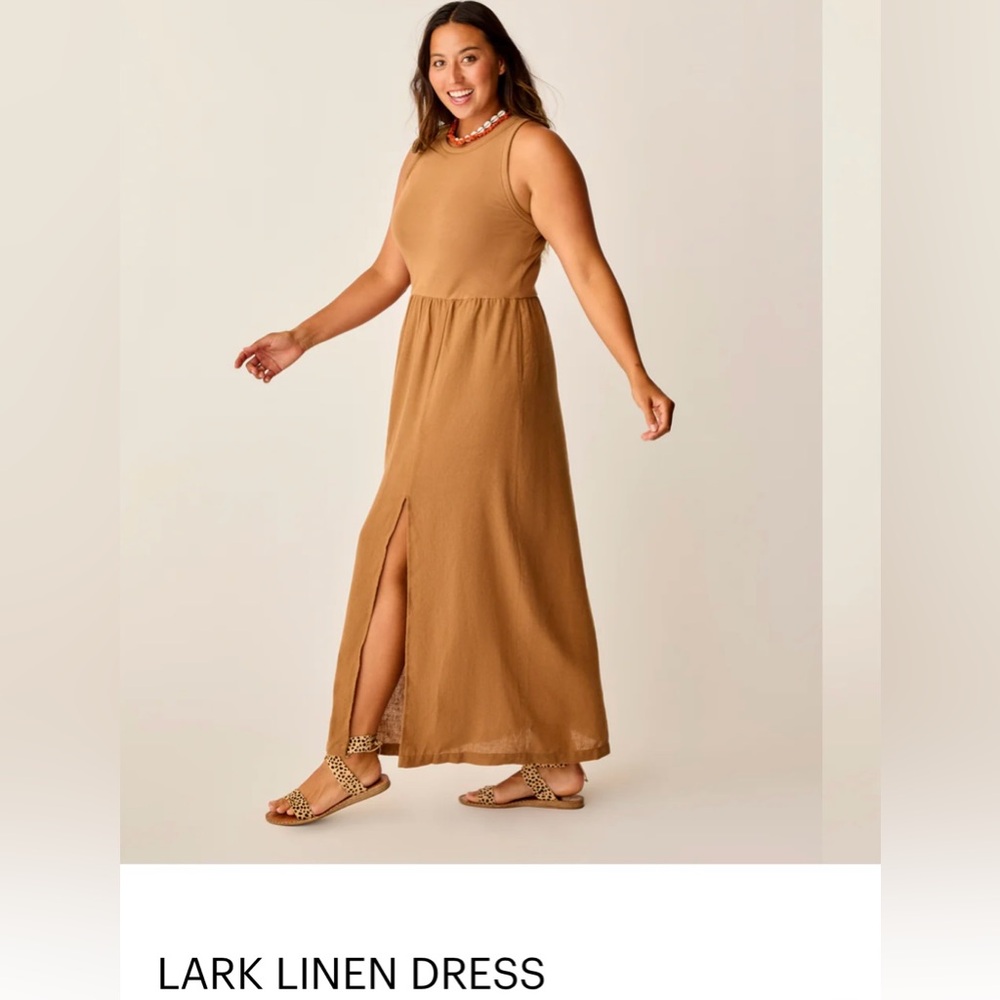 Carve Designs Tan Linen Maxi Dress